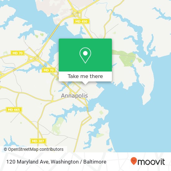 Mapa de 120 Maryland Ave, Annapolis, MD 21402