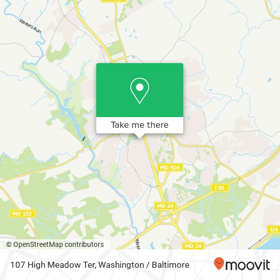 Mapa de 107 High Meadow Ter, Abingdon, MD 21009