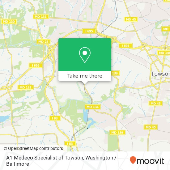 Mapa de A1 Medeco Specialist of Towson, 7613 Bellona Ave