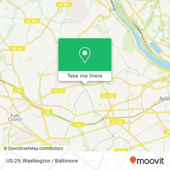 Mapa de US-29, Arlington, VA 22207