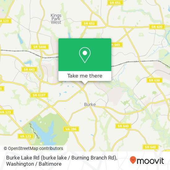 Mapa de Burke Lake Rd (burke lake / Burning Branch Rd), Burke, VA 22015