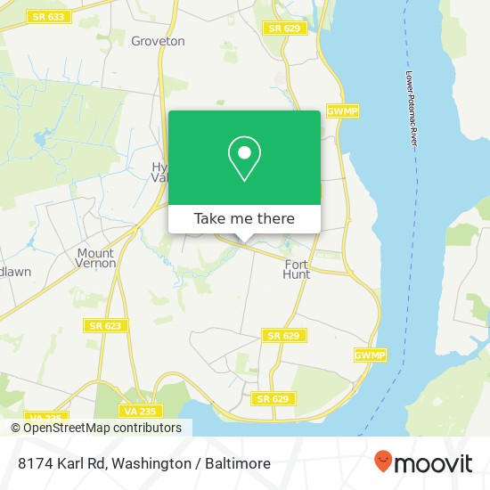 Mapa de 8174 Karl Rd, Alexandria, VA 22308