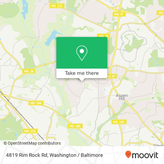 Mapa de 4819 Rim Rock Rd, Rockville, MD 20853