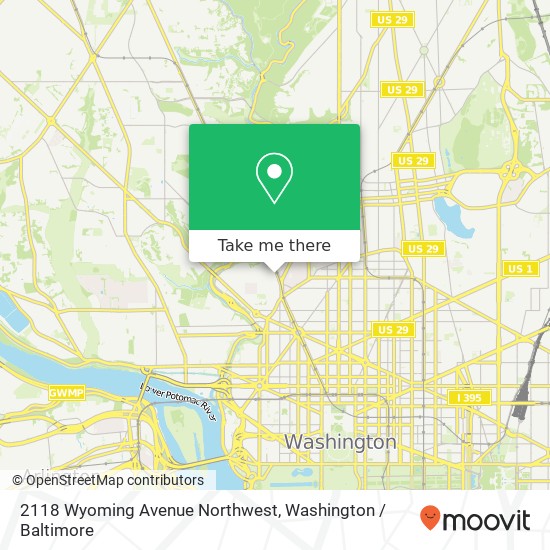 Mapa de 2118 Wyoming Avenue Northwest, 2118 Wyoming Ave NW, Washington, DC 20008, USA