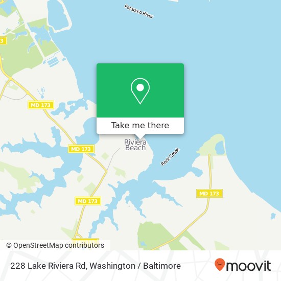 Mapa de 228 Lake Riviera Rd, Pasadena, MD 21122