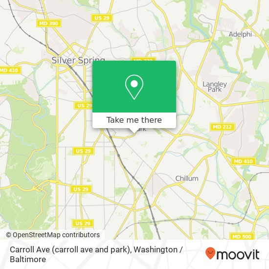 Mapa de Carroll Ave (carroll ave and park), Takoma Park, MD 20912