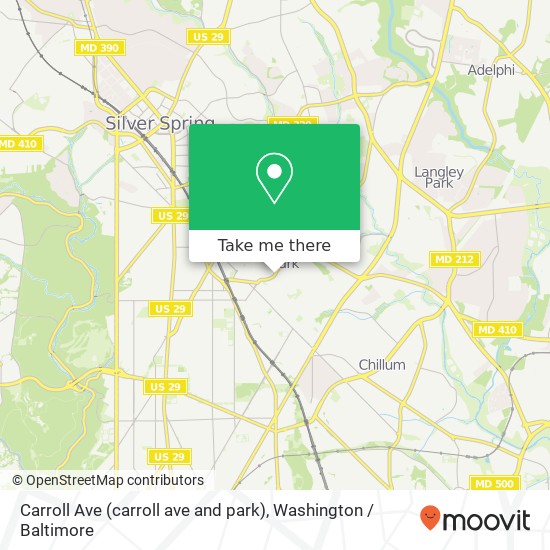 Carroll Ave (carroll ave and park), Takoma Park, MD 20912 map