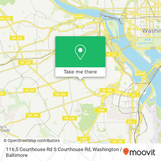 Mapa de 116,S Courthouse Rd S Courthouse Rd, Arlington, VA 22204