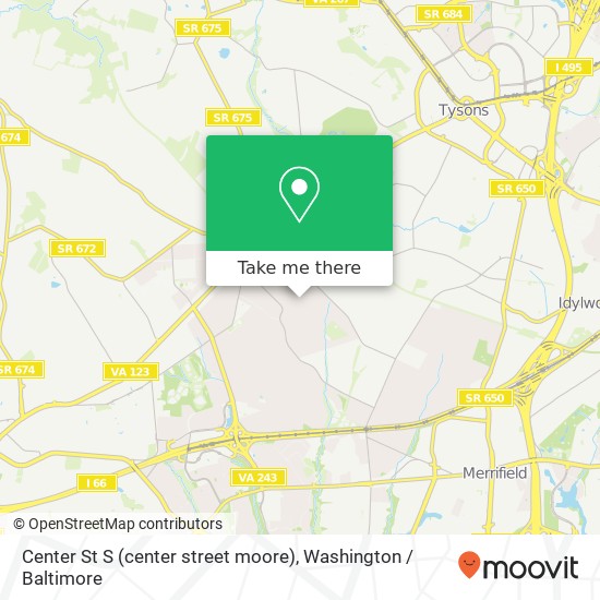 Center St S (center street moore), Vienna, VA 22180 map