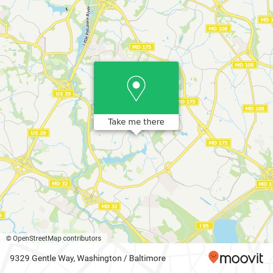 Mapa de 9329 Gentle Way, Columbia, MD 21045