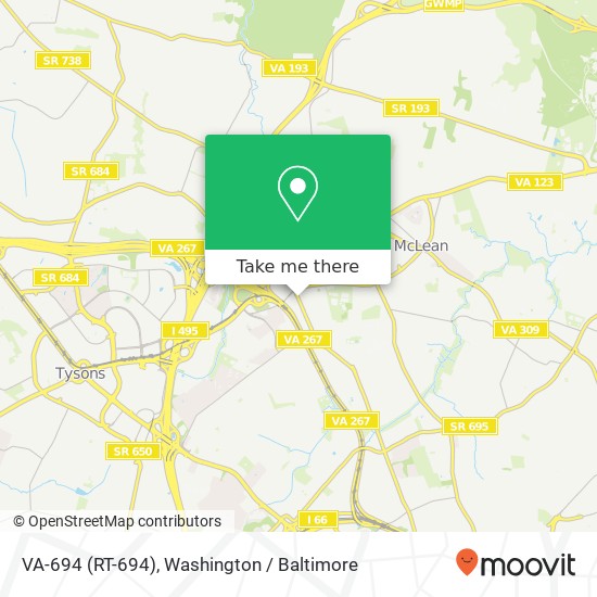Mapa de VA-694 (RT-694), McLean (MC LEAN), VA 22101