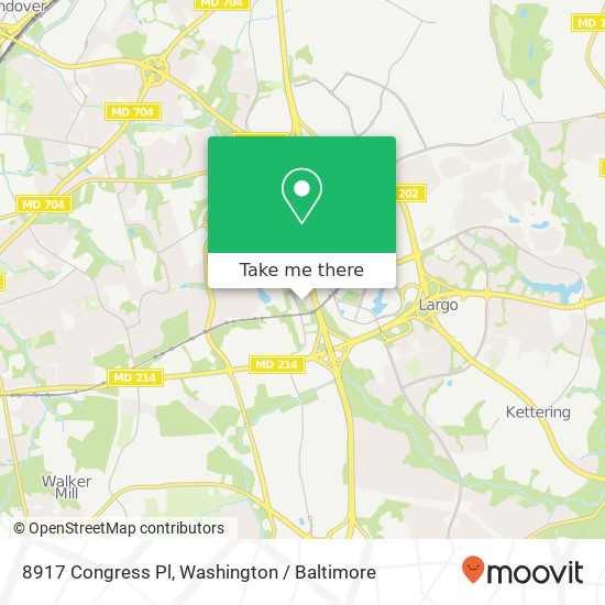 Mapa de 8917 Congress Pl, Hyattsville, MD 20785