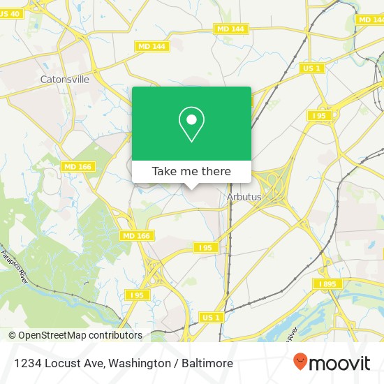 Mapa de 1234 Locust Ave, Halethorpe, MD 21227