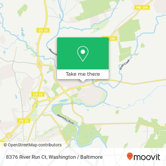 Mapa de 8376 River Run Ct, Frederick, MD 21701