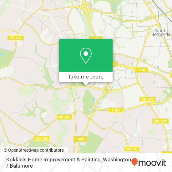 Mapa de Kokkinis Home Improvement & Painting, 7505 Democracy Blvd