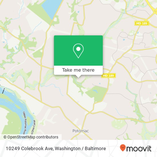 Mapa de 10249 Colebrook Ave, Potomac, MD 20854