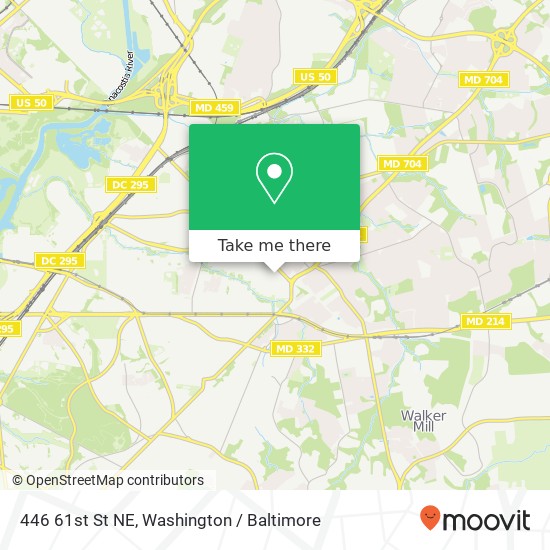 Mapa de 446 61st St NE, Washington, DC 20019