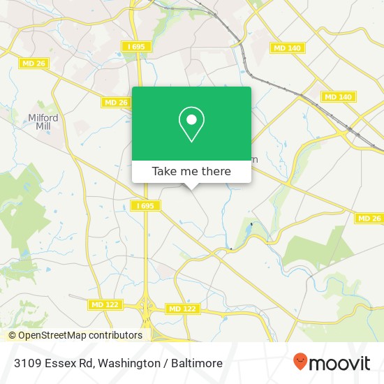 Mapa de 3109 Essex Rd, Gwynn Oak, MD 21207