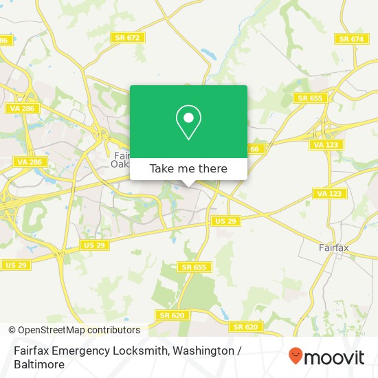 Mapa de Fairfax Emergency Locksmith, 4062 Fountainside Ln