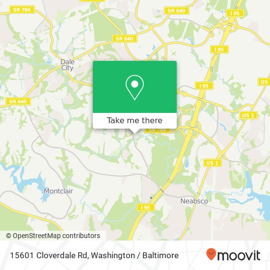 Mapa de 15601 Cloverdale Rd, Woodbridge, VA 22193
