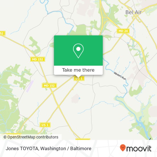Mapa de Jones TOYOTA, 1508 Bel Air Rd