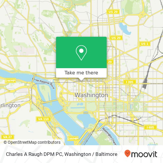 Charles A Raugh DPM PC, 1800 I St NW map