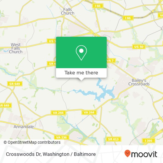 Mapa de Crosswoods Dr, Falls Church, VA 22044