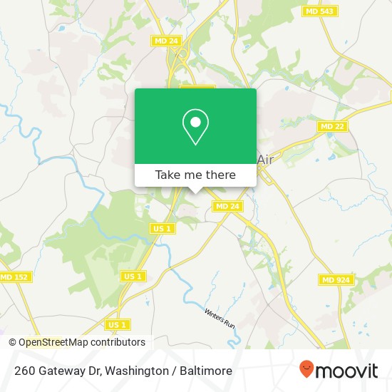 Mapa de 260 Gateway Dr, Bel Air, MD 21014