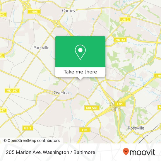 Mapa de 205 Marion Ave, Nottingham, MD 21236