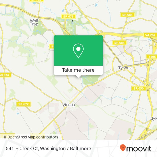 541 E Creek Ct, Vienna, VA 22180 map