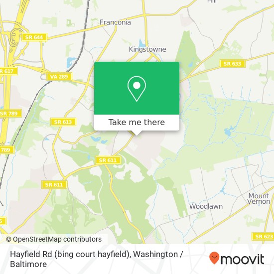 Mapa de Hayfield Rd (bing court hayfield), Alexandria, VA 22315