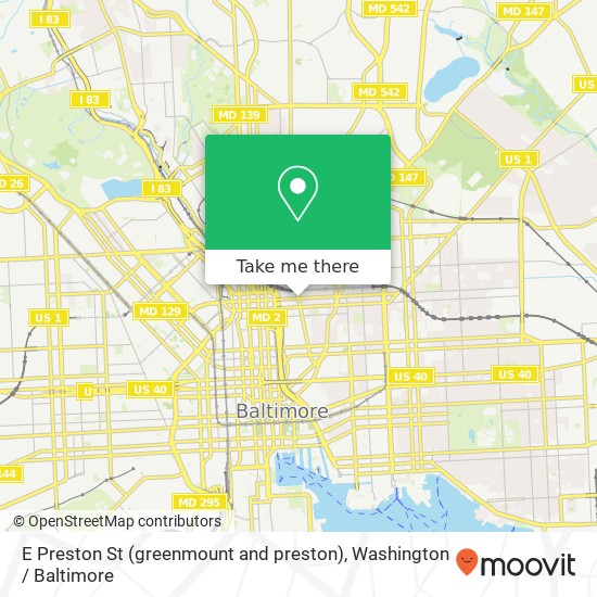 Mapa de E Preston St (greenmount and preston), Baltimore, MD 21202