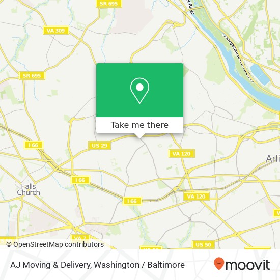 Mapa de AJ Moving & Delivery, 2200 N George Mason Dr