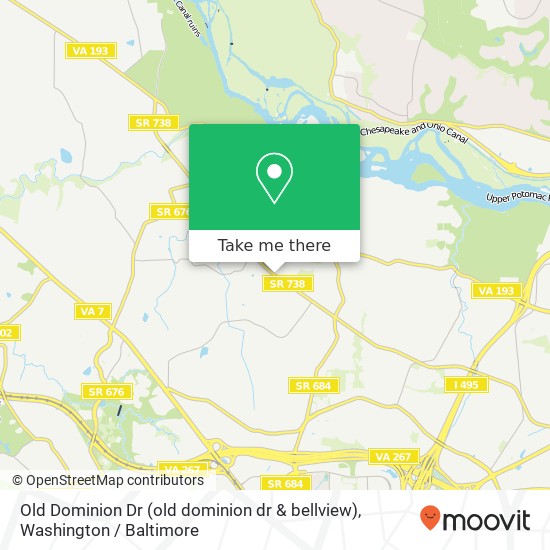 Mapa de Old Dominion Dr (old dominion dr & bellview), McLean, VA 22102