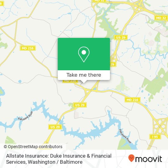 Mapa de Allstate Insurance: Duke Insurance & Financial Services, 8171 Maple Lawn Blvd