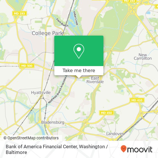 Mapa de Bank of America Financial Center, 5710 Riverdale Rd