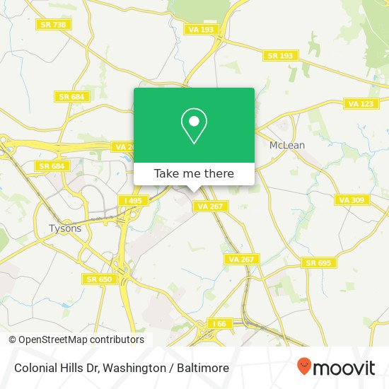 Colonial Hills Dr, McLean, VA 22102 map