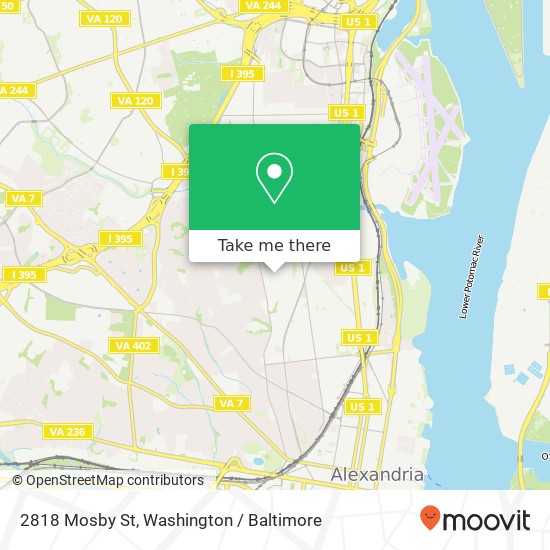 Mapa de 2818 Mosby St, Alexandria, VA 22305