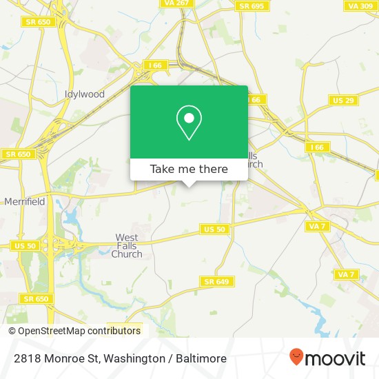 Mapa de 2818 Monroe St, Falls Church, VA 22042