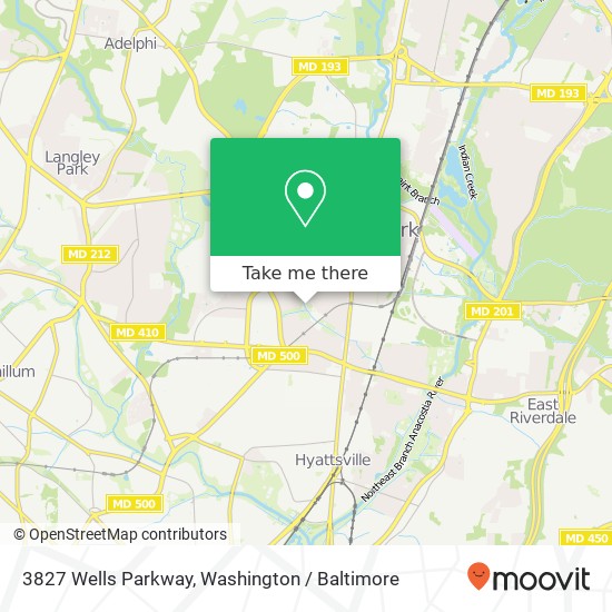 Mapa de 3827 Wells Parkway, 3827 Wells Pkwy, University Park, MD 20782, USA