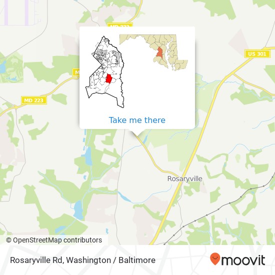 Mapa de Rosaryville Rd, Upper Marlboro, MD 20772