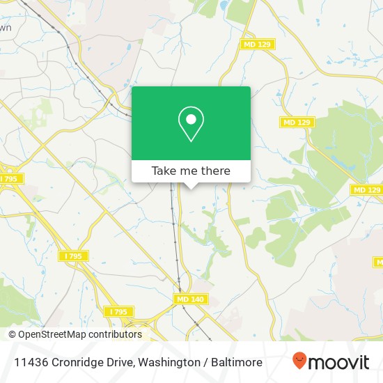 Mapa de 11436 Cronridge Drive, 11436 Cronridge Dr, Owings Mills, MD 21117, USA
