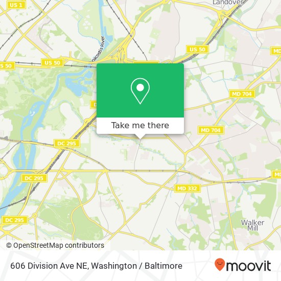 Mapa de 606 Division Ave NE, Washington, DC 20019