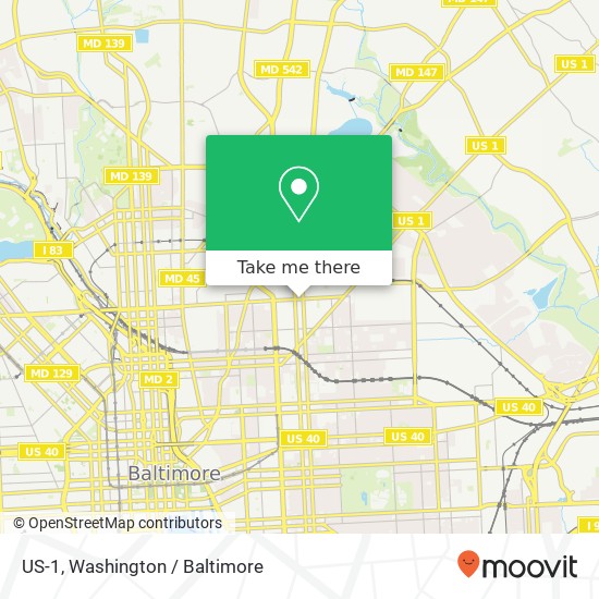 Mapa de US-1, Baltimore, MD 21213