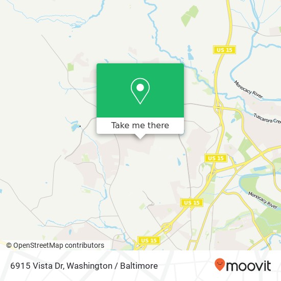 Mapa de 6915 Vista Dr, Frederick, MD 21702