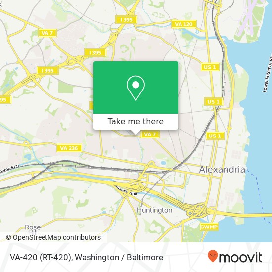 Mapa de VA-420 (RT-420), Alexandria, VA 22302
