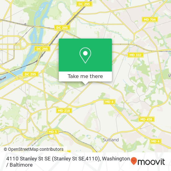 Mapa de 4110 Stanley St SE (Stanley St SE,4110), Washington, DC 20019