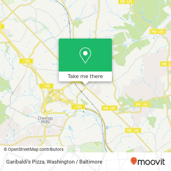 Mapa de Garibaldi's Pizza, 10221 Reisterstown Rd