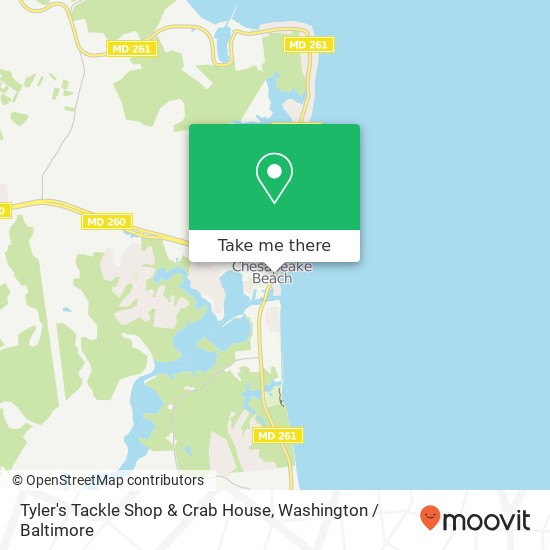 Mapa de Tyler's Tackle Shop & Crab House, 8210 Bayside Rd