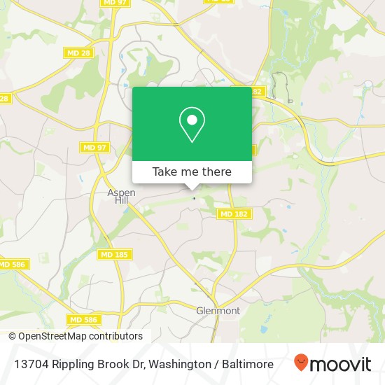 Mapa de 13704 Rippling Brook Dr, Silver Spring (ASPEN HILL), MD 20906